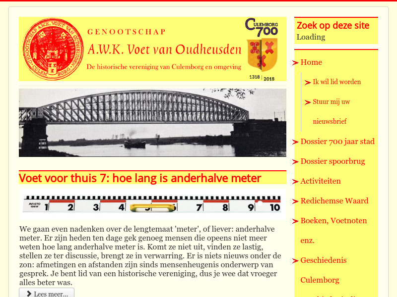 Screenshot van website