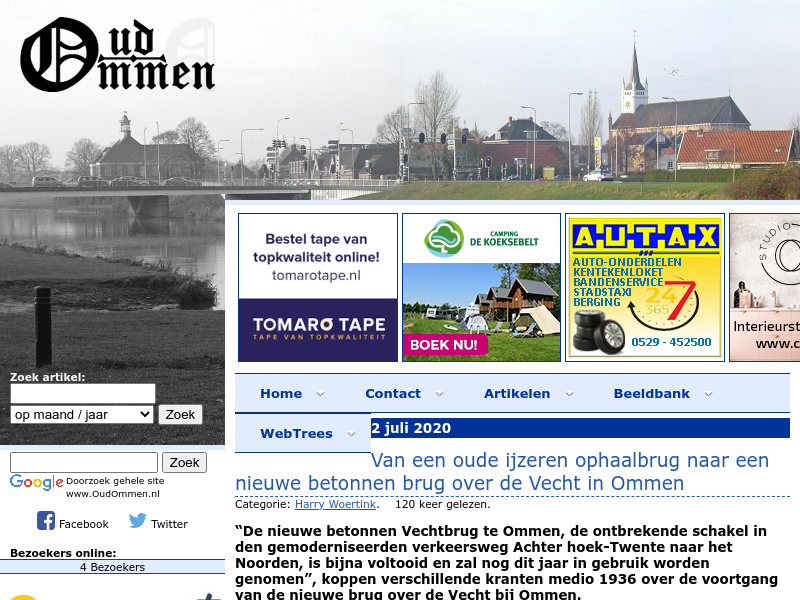 Screenshot van website
