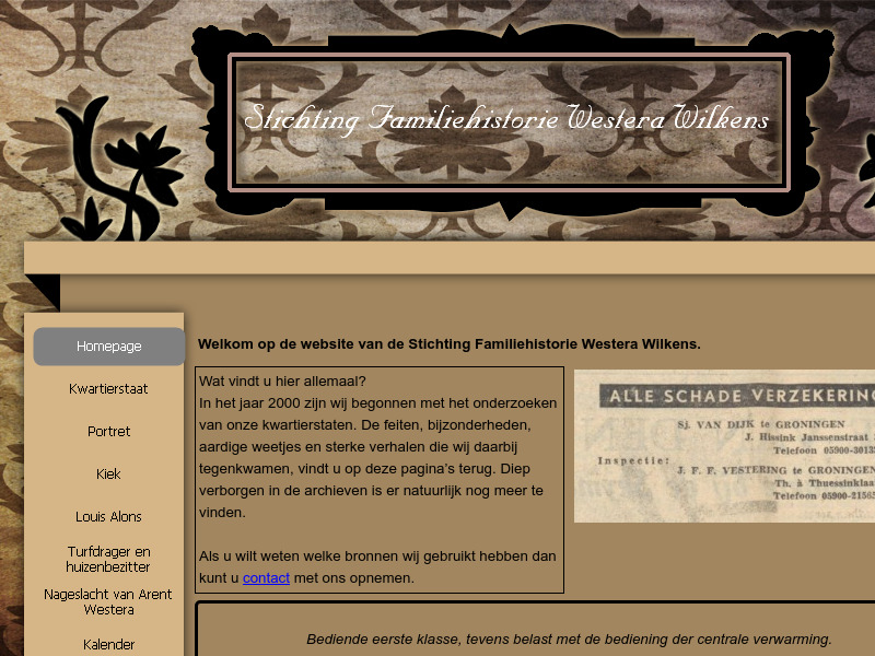 Screenshot van website