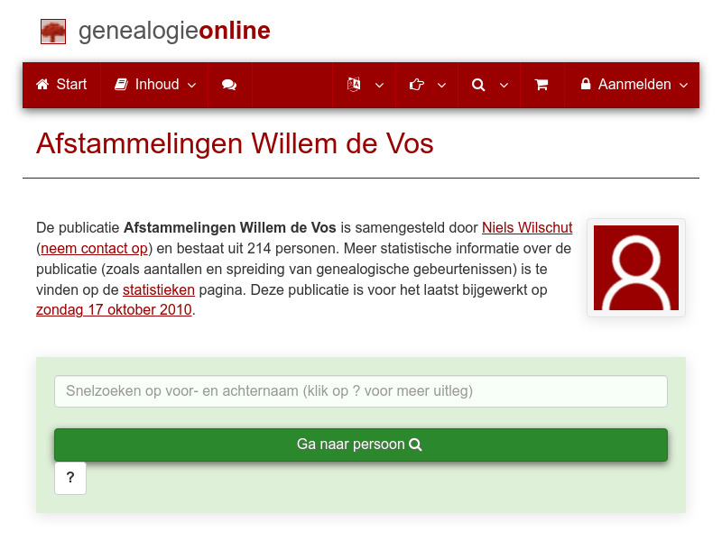 Screenshot van website