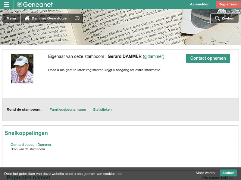 Screenshot van website