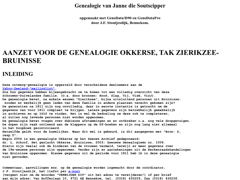 Screenshot van website