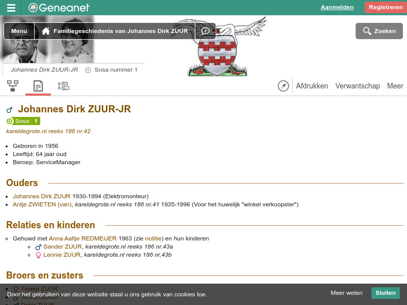 Screenshot van website