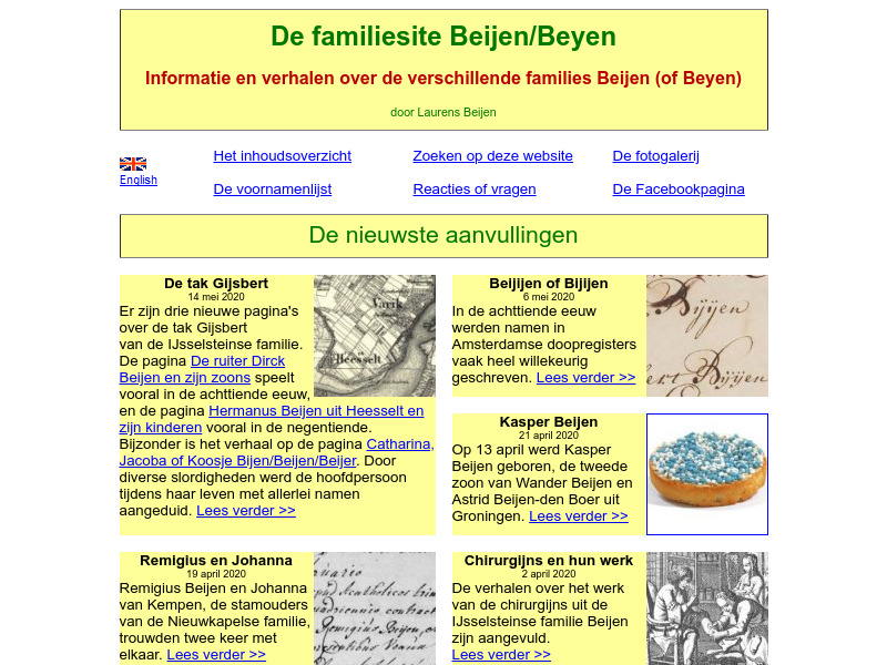 Screenshot van website