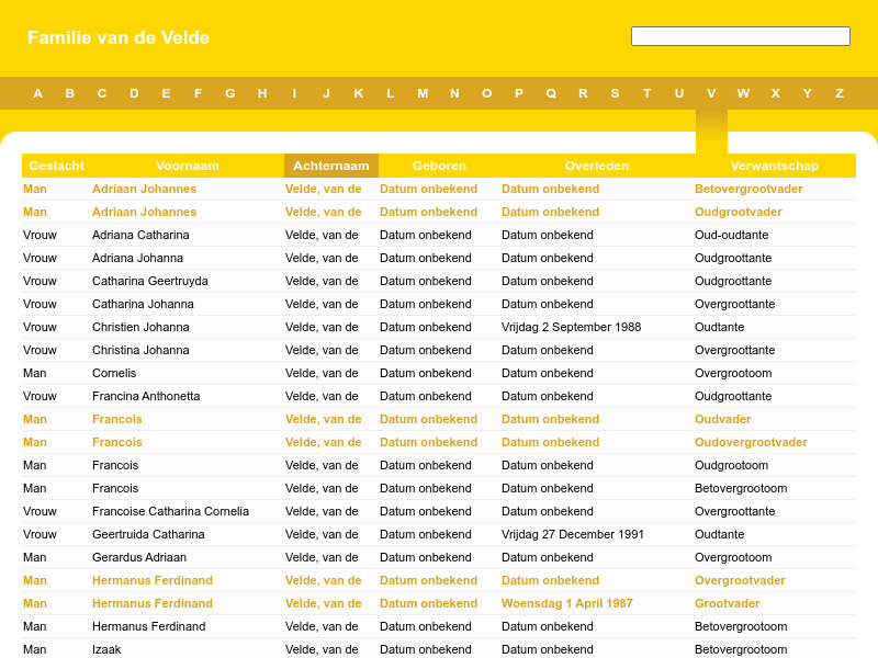 Screenshot van website