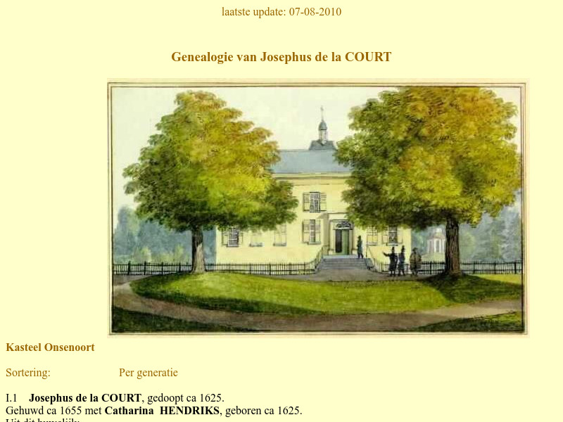 Screenshot van website