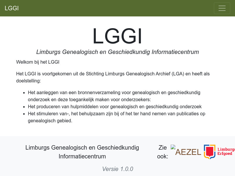 Screenshot van website
