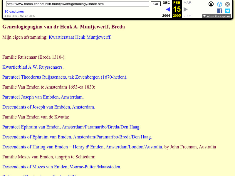 Screenshot van website