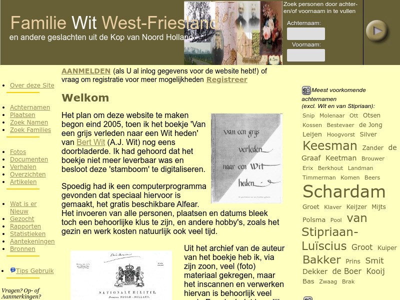 Screenshot van website