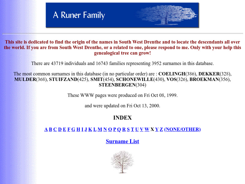 Screenshot van website